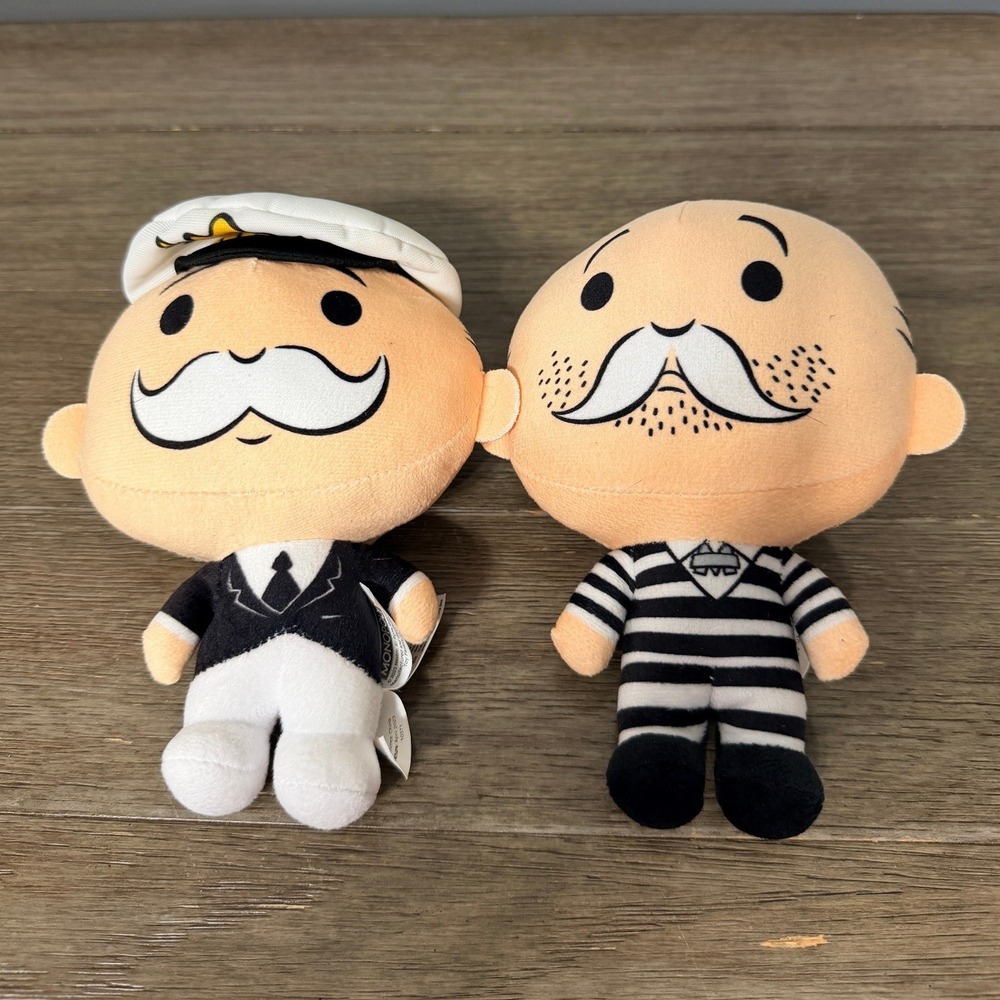 Monopoly Man Rich Uncle Pennybags Jail & Captain Plush Set